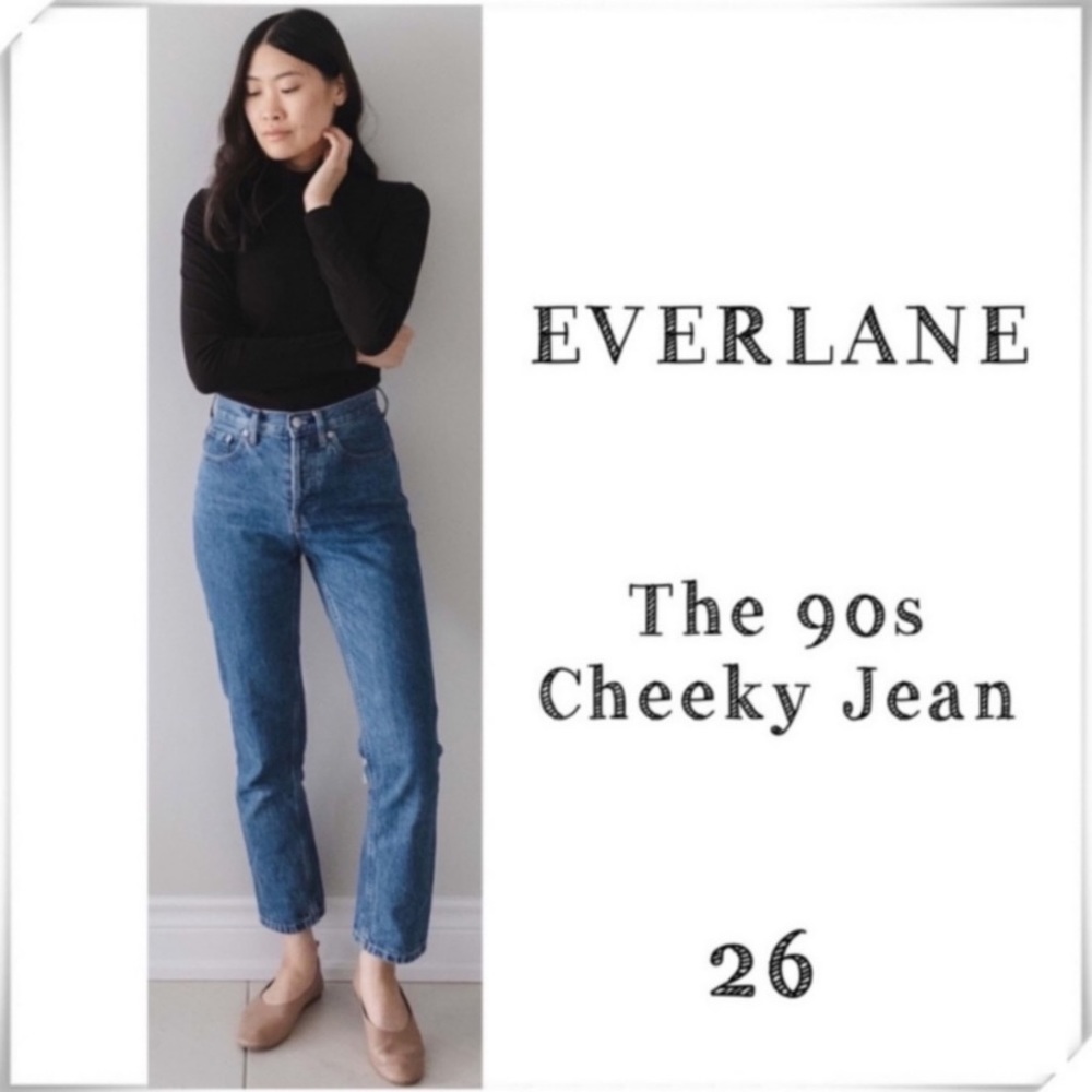 Everlane The 90's Cheeky Jean Organic Cotton High Rise Jeans Medium Washed Sz 26
